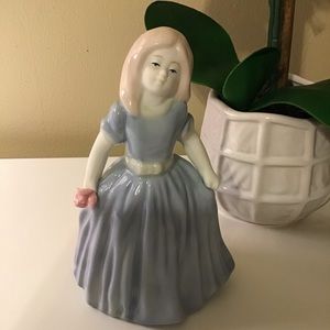 Kalique. Fine Porcelain of girl with flower.